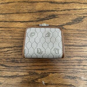 Vintage Christian Dior Honeycomb Pattern Frame Coin Kisslock Wallet Rare